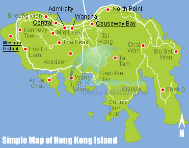 Map of hong kong island