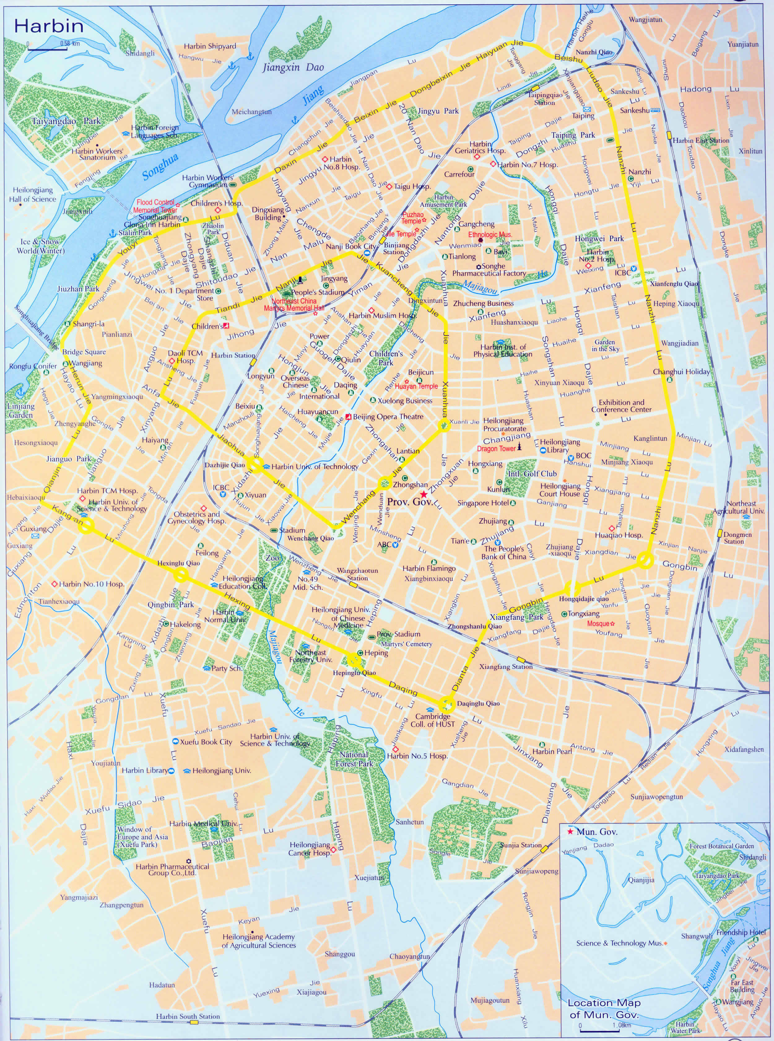 Harbin city map