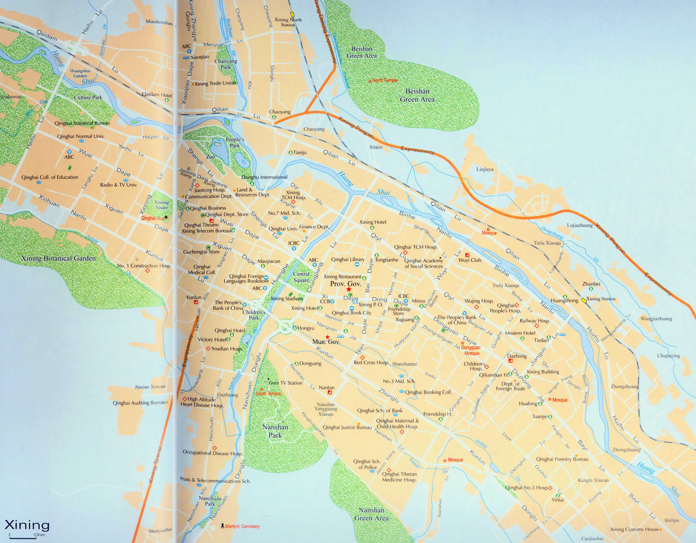 Xining city map