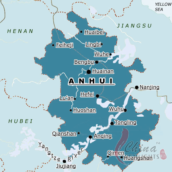 Map of Anhui Province