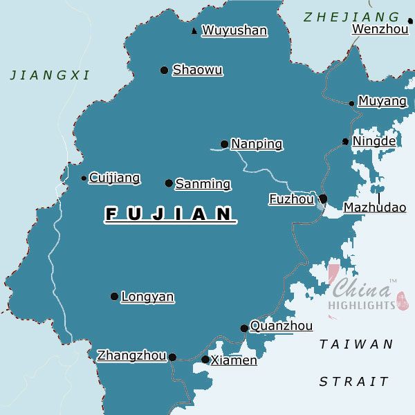Map of Fujian Province