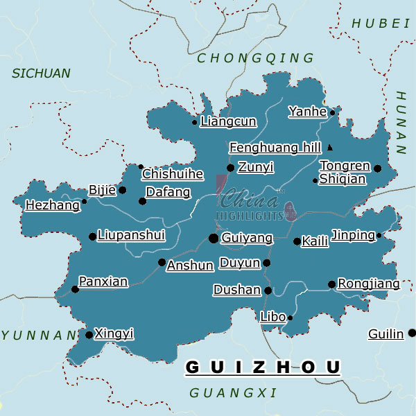Map of Guizhou Province