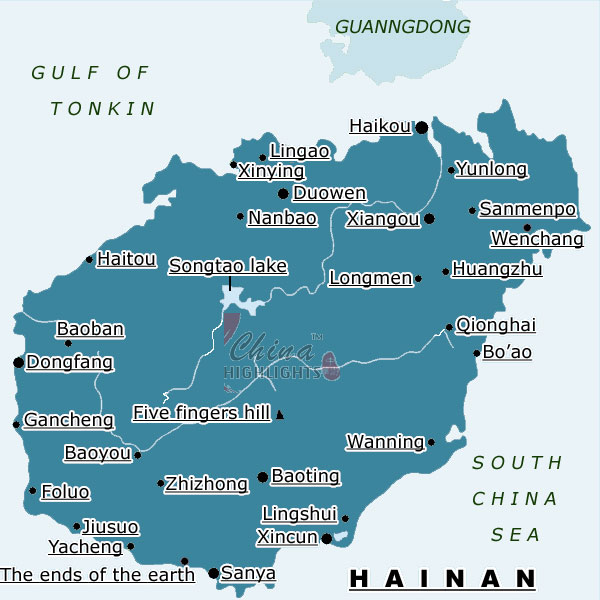 Map of Hainan Province