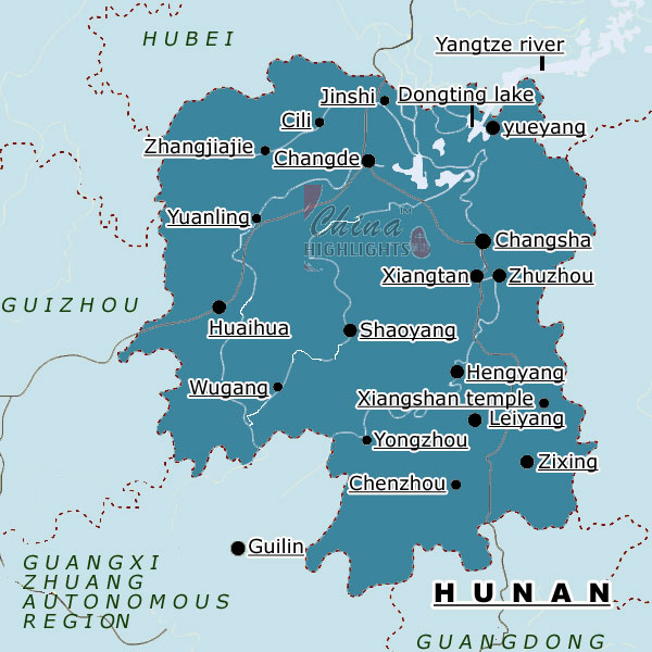 Map of Hunan Province