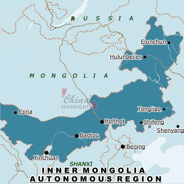 Map of Inner Mongolia Region