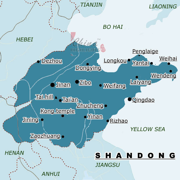 Map of Shandong Province