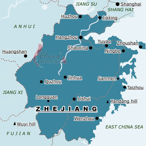 Map of Zhejiang Province